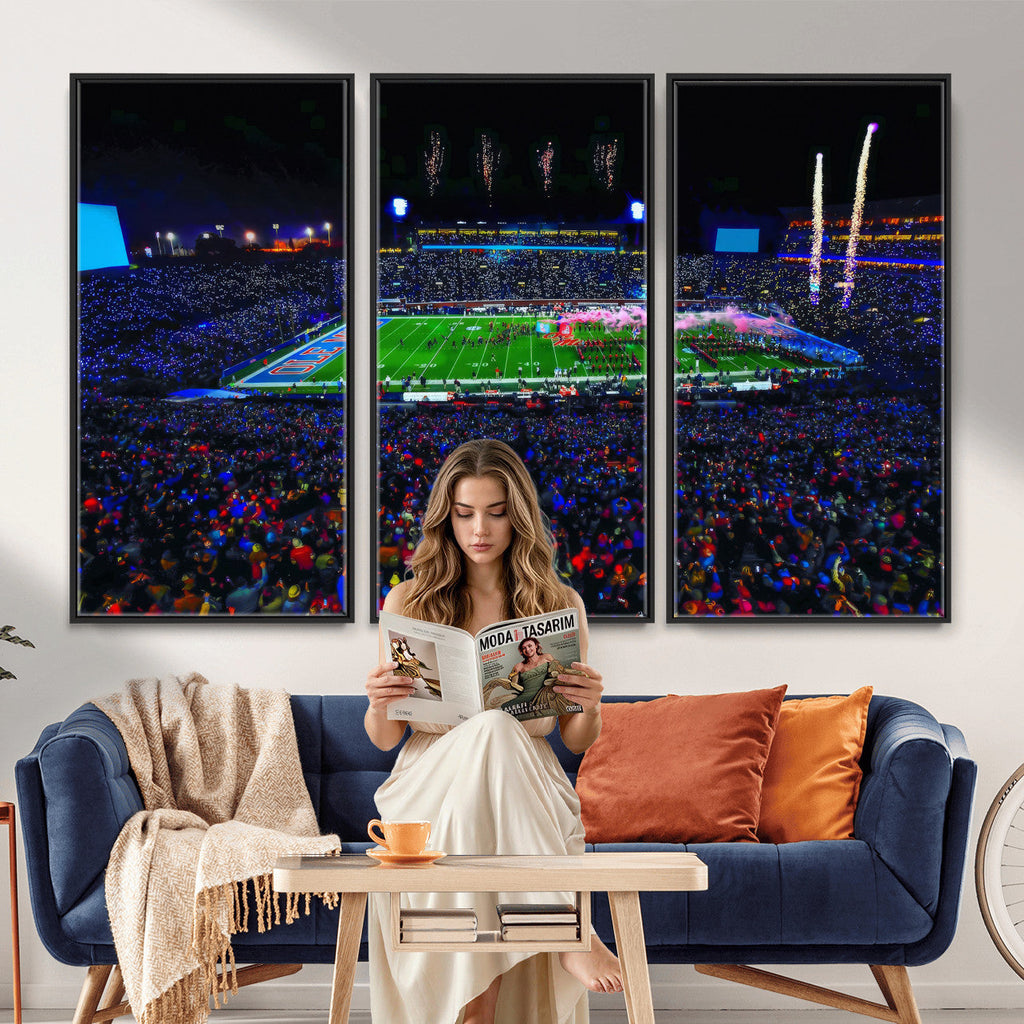 Ole Miss Rebels Vaught Hemingway Stadium Wall Art Canvas Print