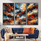 Lyrical Abstract Wall Art Canvas Print, Orange Blue Abstract