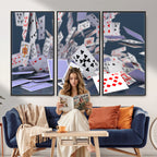 Playing Cards Canvas Wall Art | Casino Game Room Decor