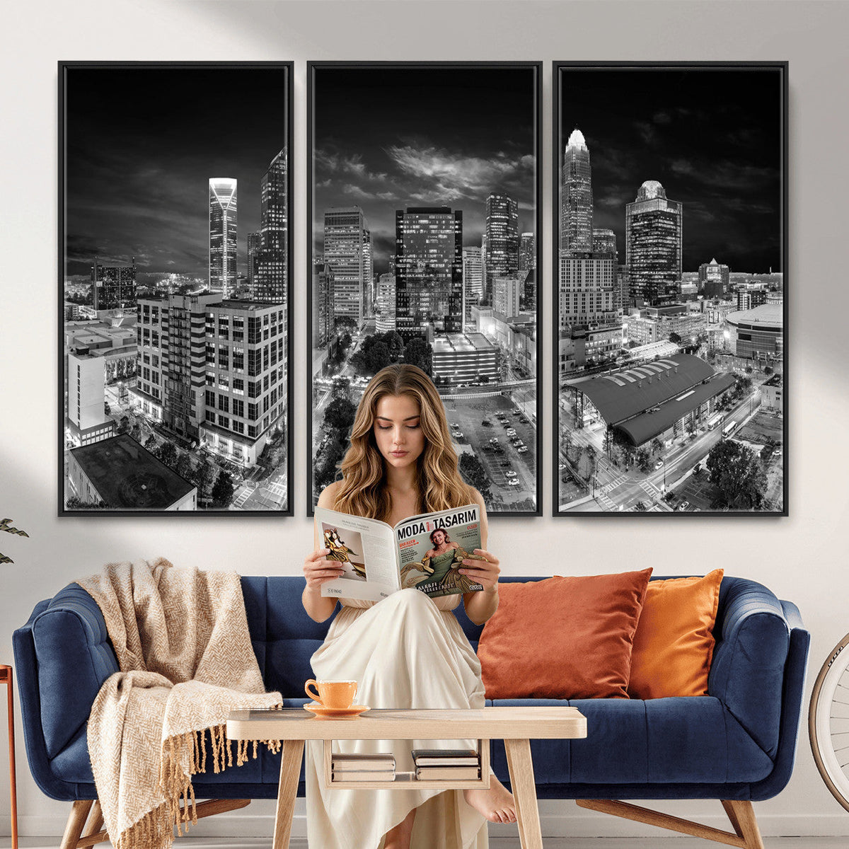 Charlotte Skyline Canvas Wall Art Print | North Carolina Cityscape