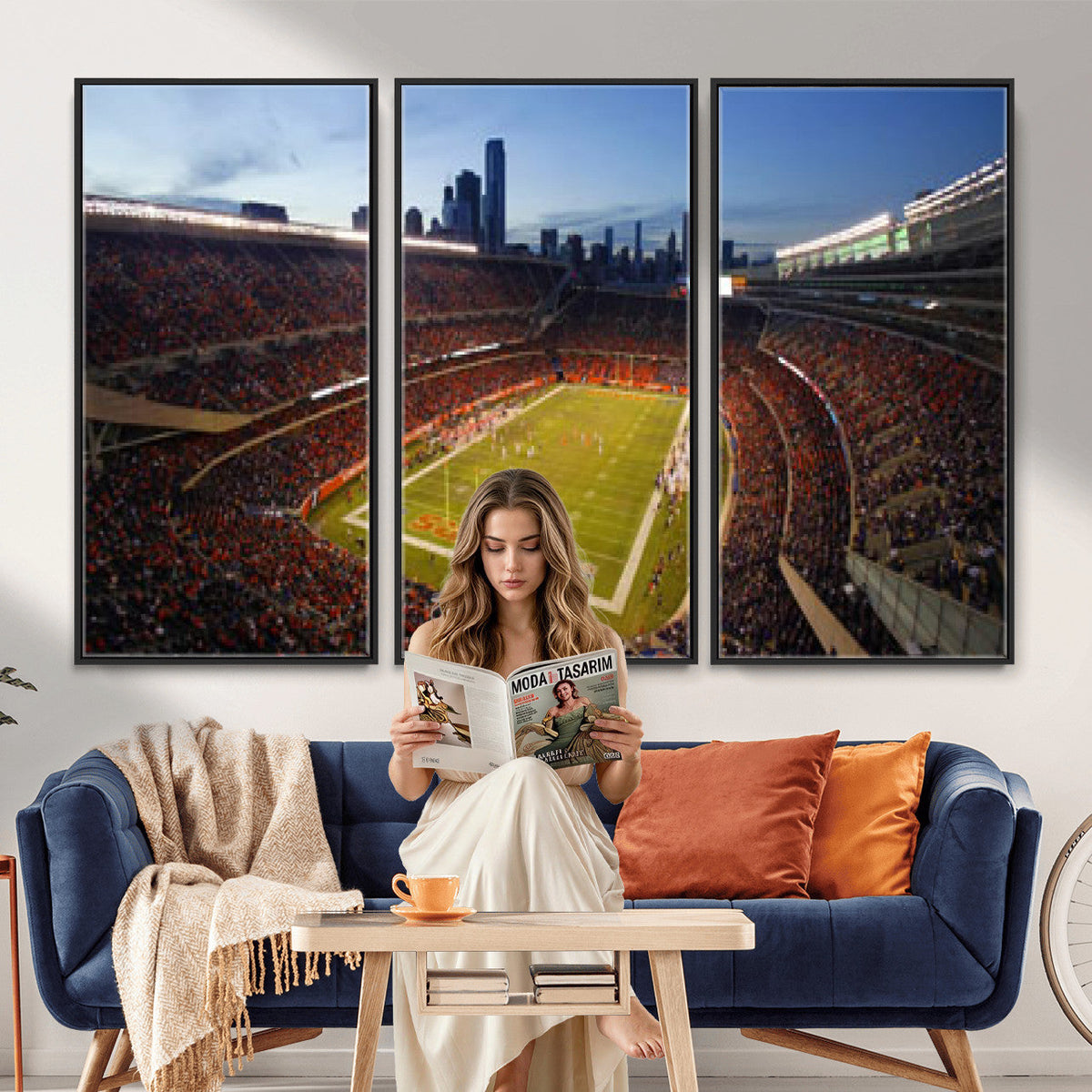 Chicago Bears Soldier Field Canvas Wall Art, NFL Stadium Panorama