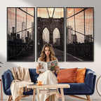Brooklyn Bridge Canvas Wall Art, New York City Skyline Photography