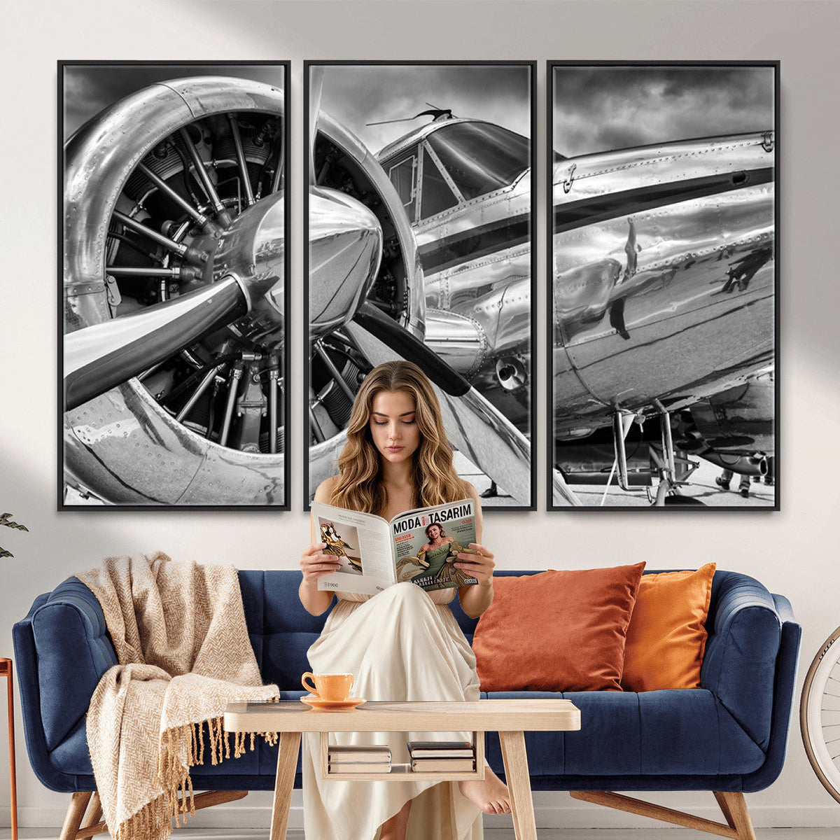 Vintage Antique Airplane Wall Art Canvas Print
