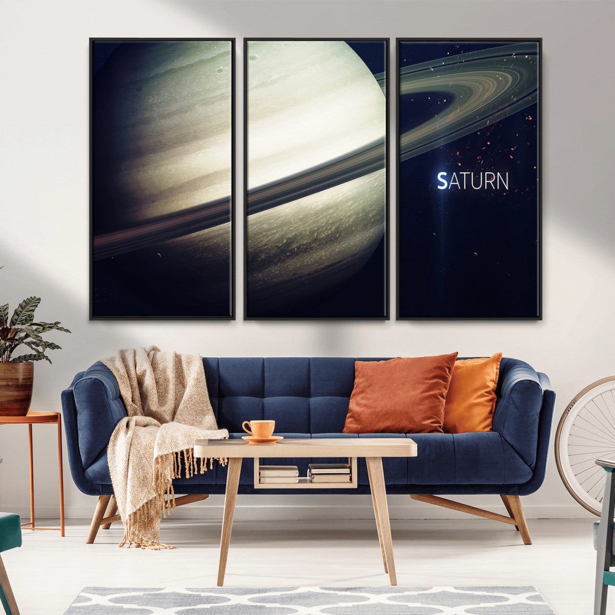 Framed Saturn Wall Art Canvas Print