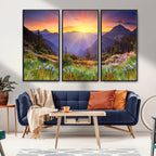 Mountain and Spring Wall Art Canvas Print
