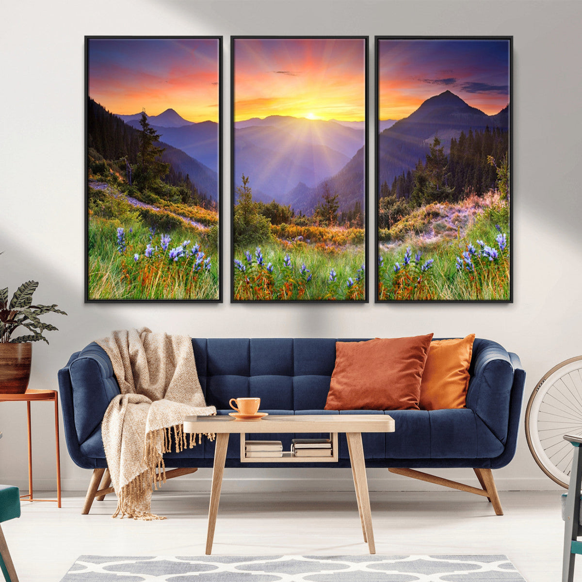 Mountain and Spring Wall Art Canvas Print
