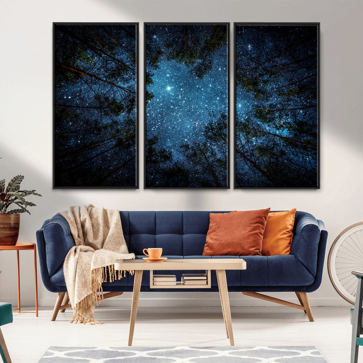 Forest and Stars Wall Art Canvas Print
