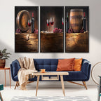 Wine and Barrels Wall Art Canvas Print