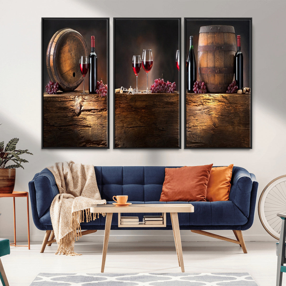 Wine and Barrels Wall Art Canvas Print