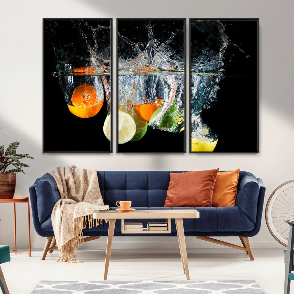 Kitchen Wall Art, Kitchen Fruits Art Canvas Print