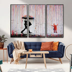 Banksy Wall Art Canvas Print | Framed Graffiti Street Art Picture