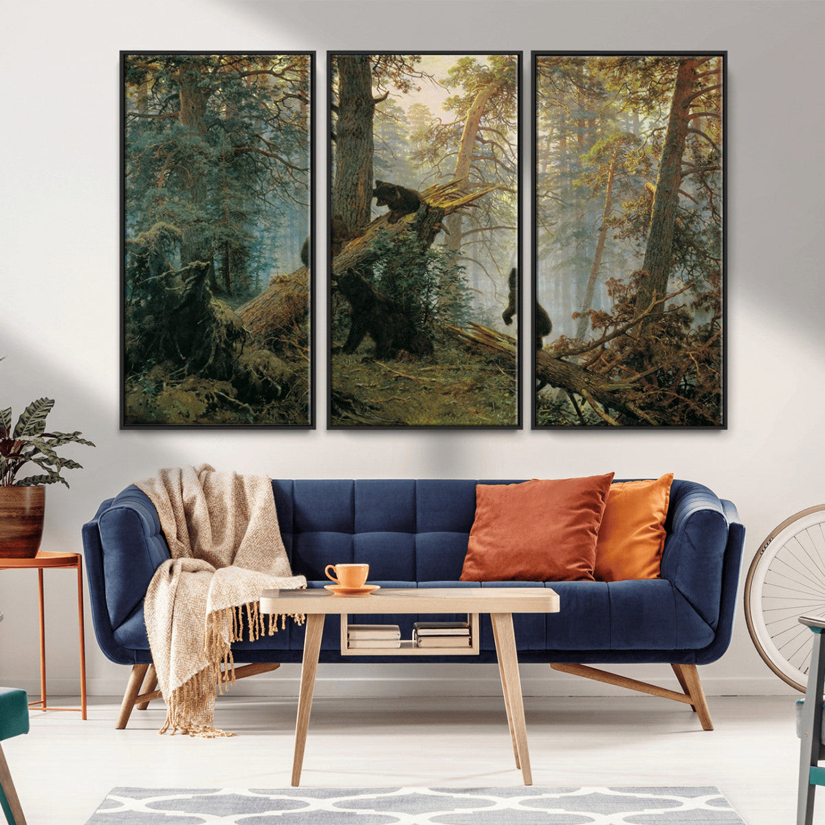 Baby Bears in Forest Wall Art Canvas Print