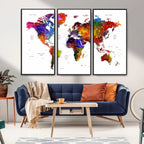 World Map Canvas Print | Detailed Map of the World Wall Art