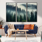 Captivating Misty Forest Wall Art, Foggy and Serene Atmosphere Canvas Print