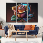 Abstract Rose Wall Art Canvas Print