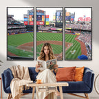 New York Mets Baseball Team Print, Citi Field Baseball Stadium Wall Art