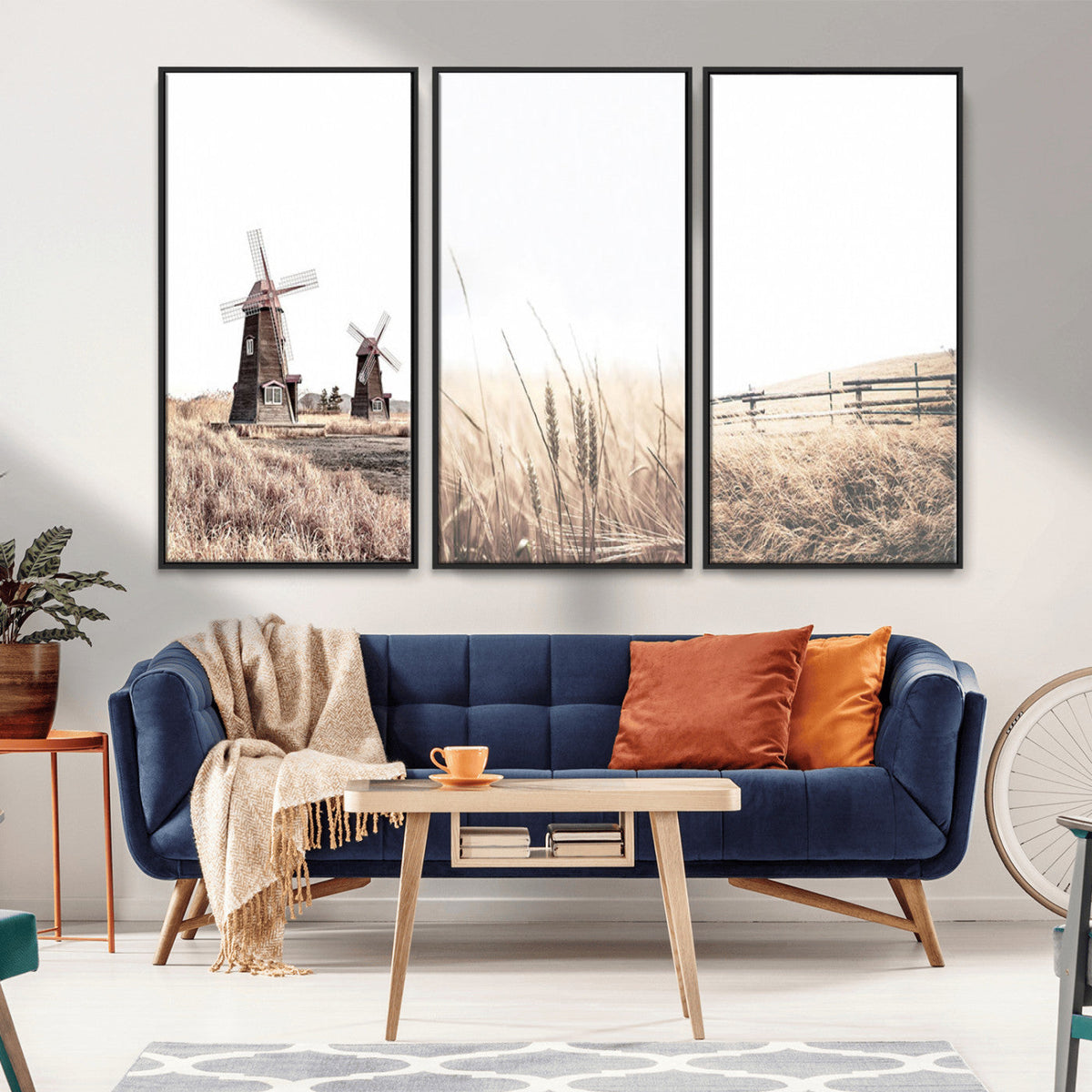 Farm Prints, Set of 6 Farmhouse Wall Art Canvas, Country House Decor