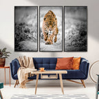 Jaguar Wall Art Canvas Print, Majestic Big Cat in Focused Pursuit