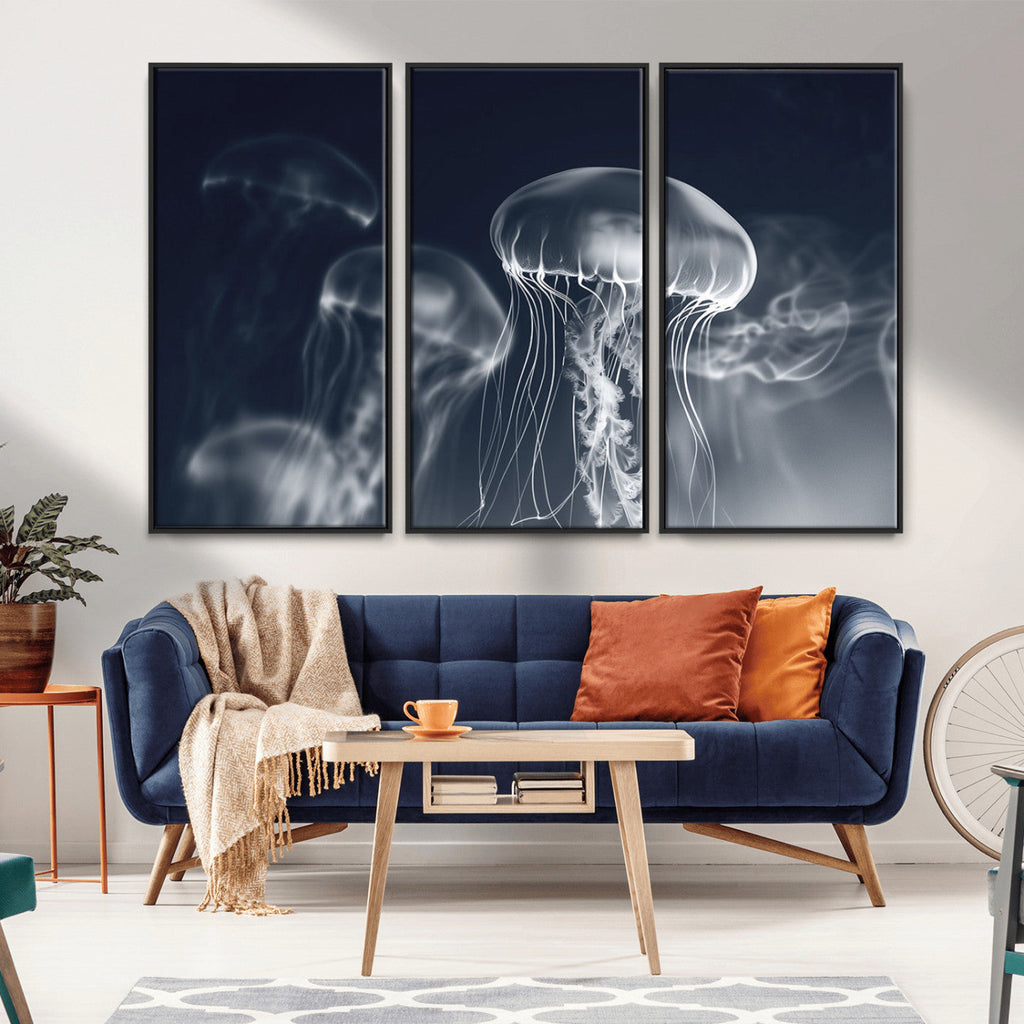 Jellyfish Wall Art Canvas Print, Modern Abstract Jellyfish