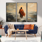 Jesus Walking on Water, Christian Wall Art, Jesus Christ Oil Painting Style Print