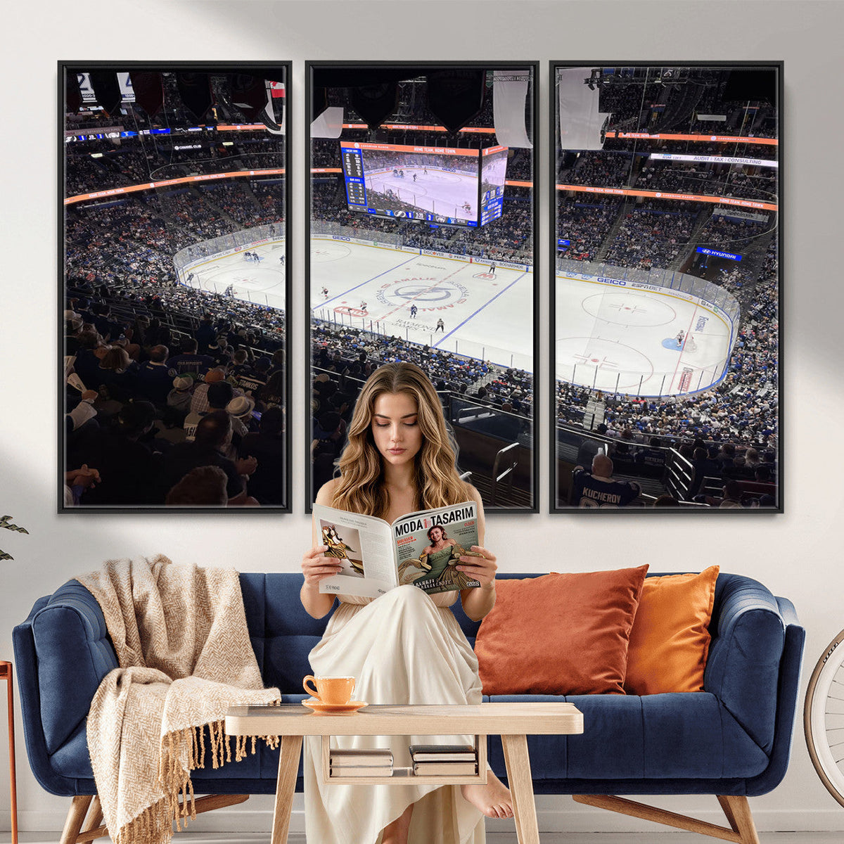 Amalie Arena Florida Wall Art Canvas Print, NHL Hockey, Framed and Ready to Hang