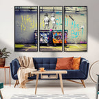 Banksy Life is Short Wall Art, Iconic Graffiti Street Art Canvas Print