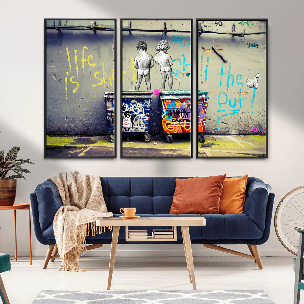 Banksy Life is Short Wall Art, Iconic Graffiti Street Art Canvas Print