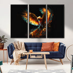 Fiery Phoenix Canvas Print | Ready to Hang Wall Art | Bold Fantasy Decor