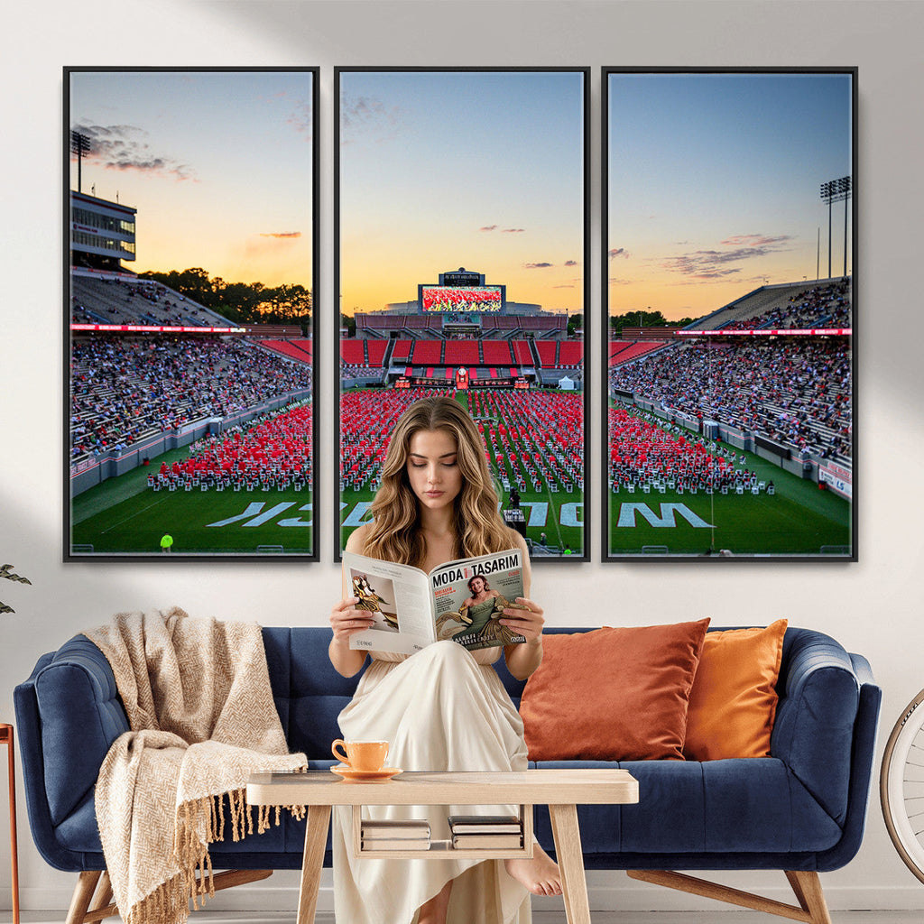 NC State Wolfpack Football Team Print Wall Art, Raleigh