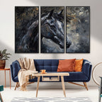 Large Abstract Horse Wall Art Canvas Print, Farmhouse Wall Art