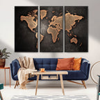 World Map Canvas Print | Framed Travel Map Wall Art for Couples
