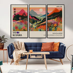 Yayoi 1986 Wall Art Print, Vibrant Wabi Sabi Japanese Abstract Design