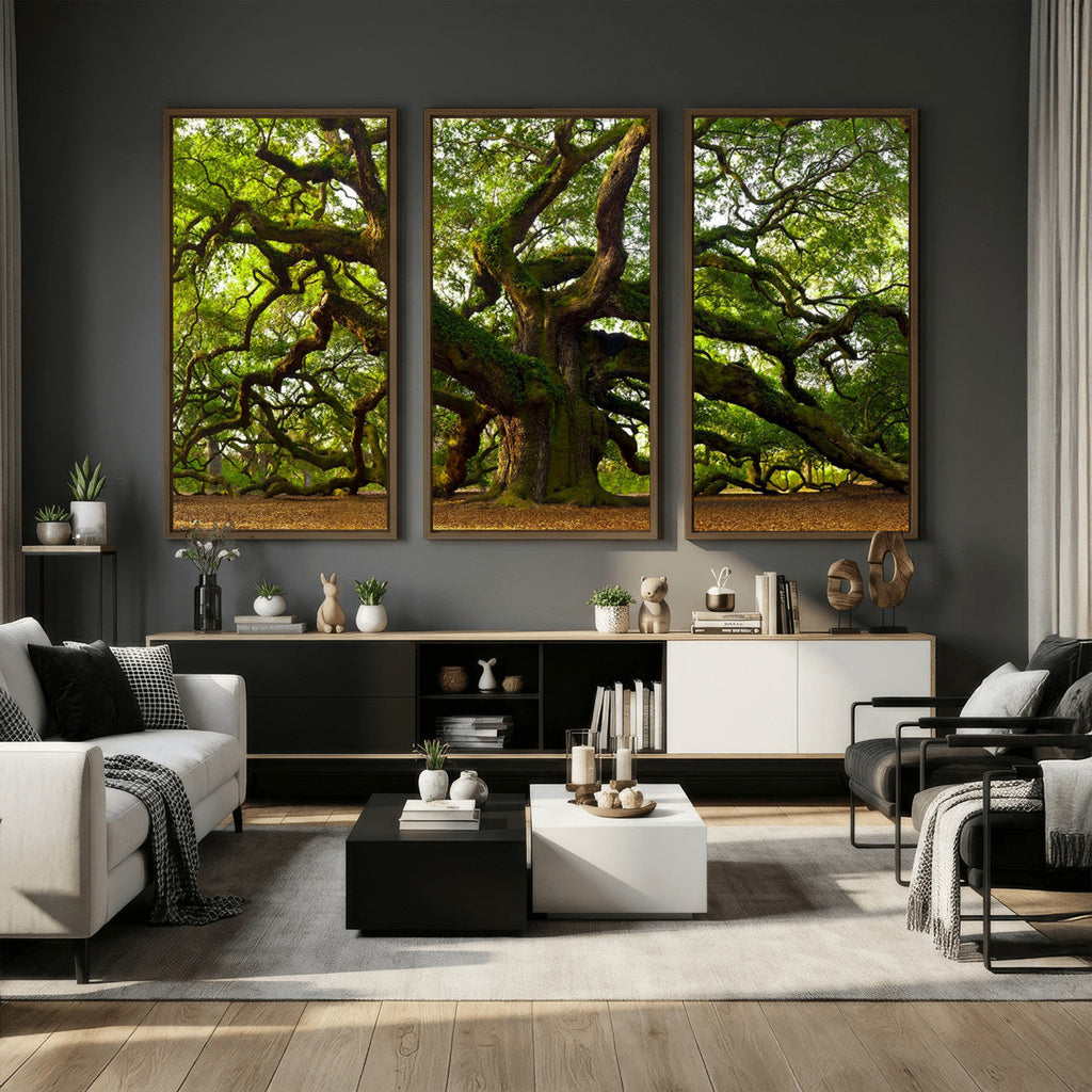 Angel Oak Tree Wall Art Canvas Print | Forest Tree Nature Photography Print