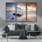 Serene Weather On The Beach Wall Art Canvas Print