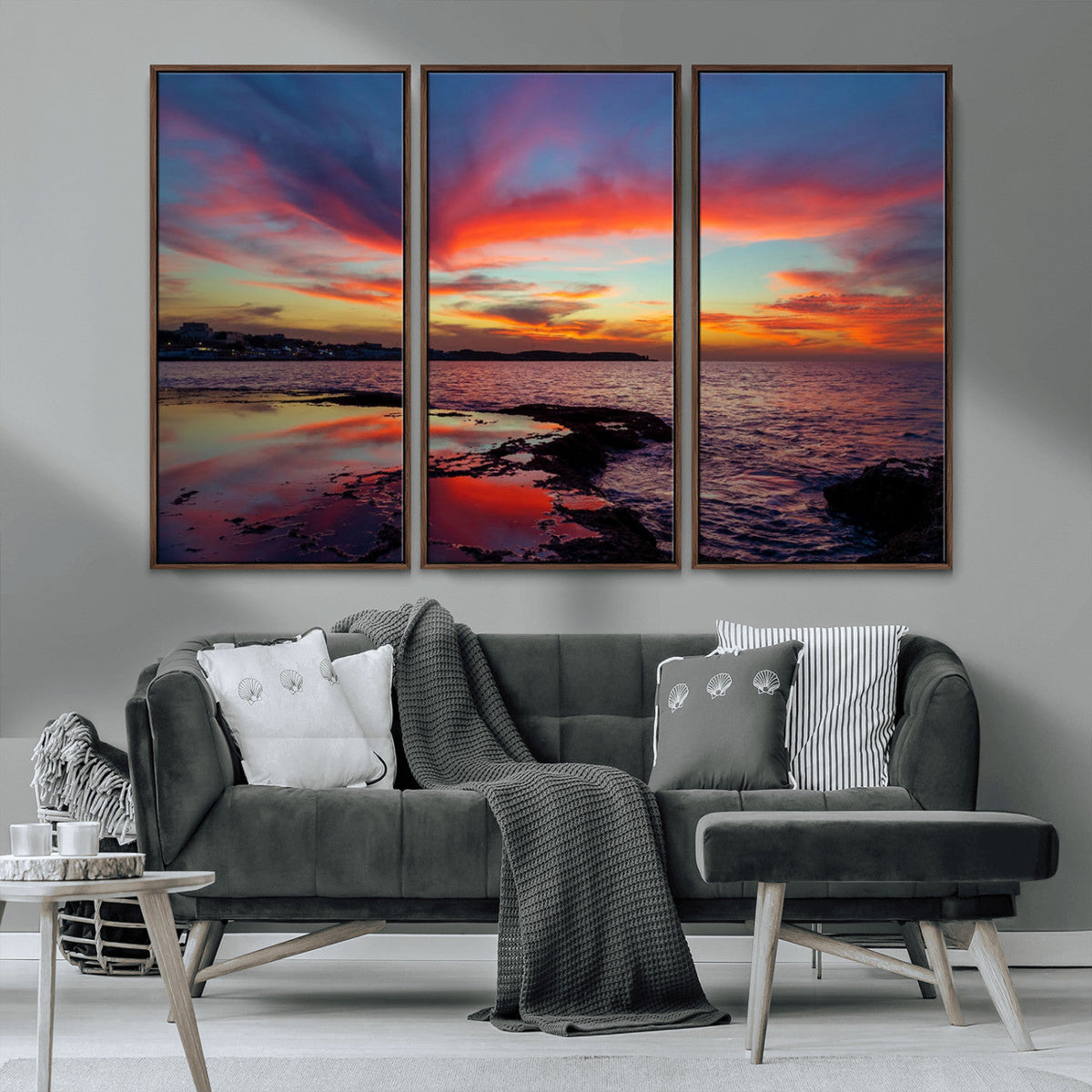 Glorious Sunset on The Beach Wall Art Canvas Print