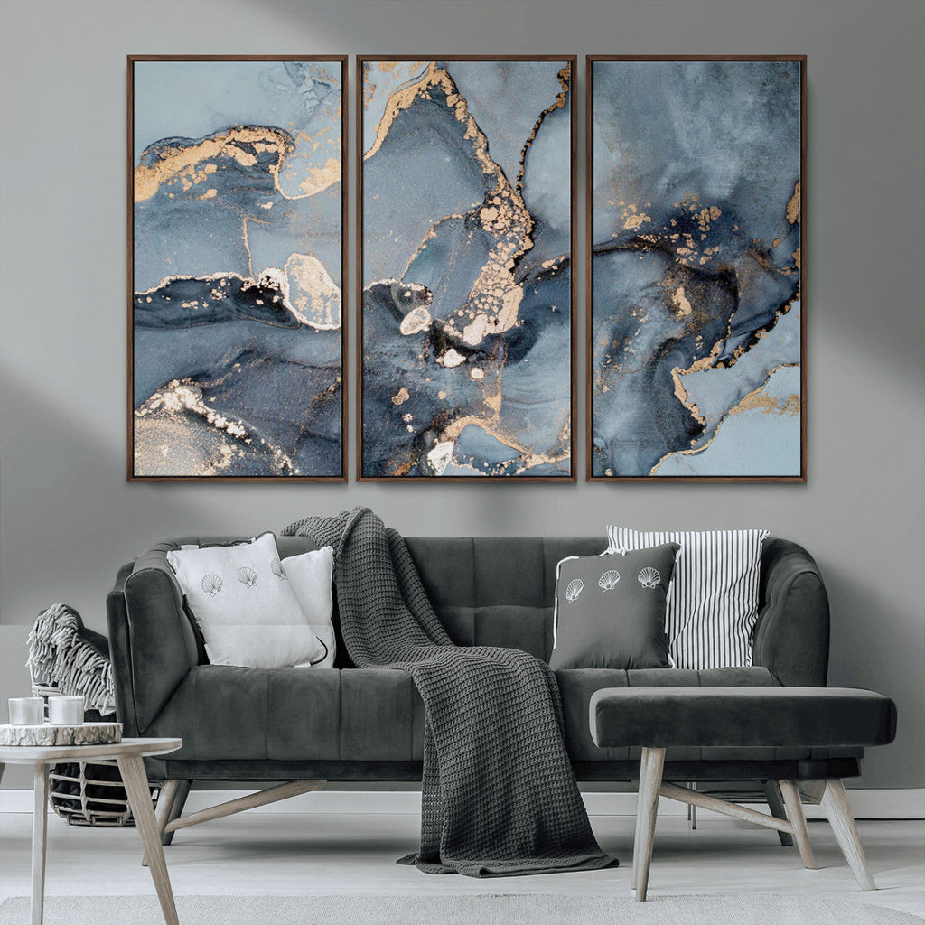 Multipanel Marble Fluid Effect Wall Art Abstract Canvas Wall Art Print