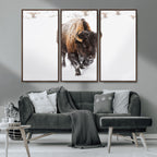 Bison Winter Wall Art Canvas Print For Farmhouse Decor