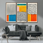 Canvas Print Wall Art Abstract Illustration Art Boho, Framed Abstract Boho Art