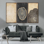 Tree Rings Canvas Wall Art Print, Minimalist Natural History in Modern Decor