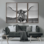 Texas Longhorn Cow Wall Art, Texas Longhorn Canvas, Cattle