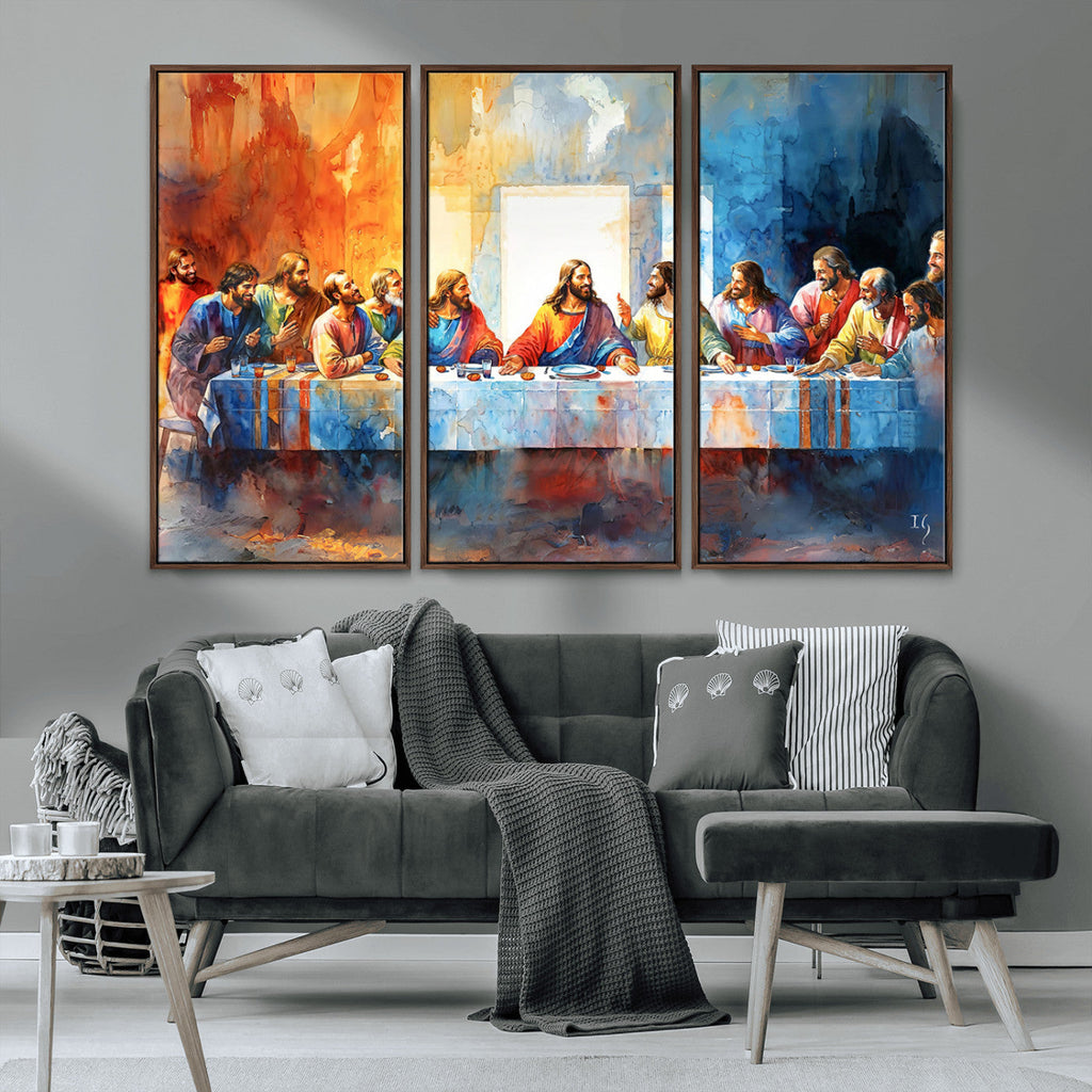 Abstract Watercolor The Last Supper Wall Art