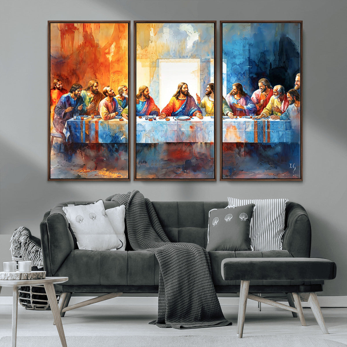 Abstract Watercolor The Last Supper Wall Art