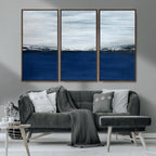 Navy Blue Abstract Wall Art Canvas Print