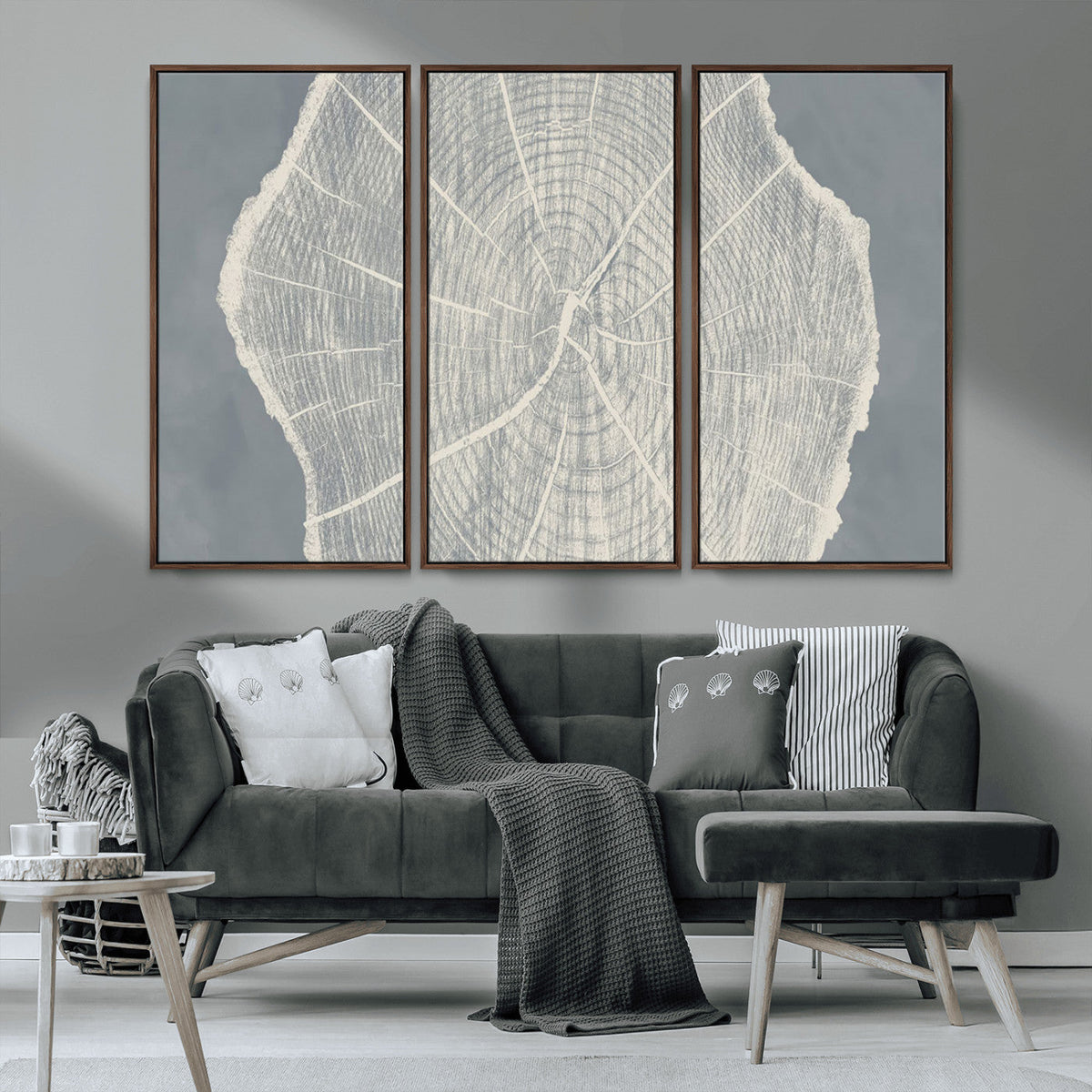 Abstract Tree Ring Wall Art Canvas Print, Framed and Ready to Hang