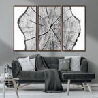 Rustic Tree Ring Wall Art Canvas Print, Framed and Ready to Hang