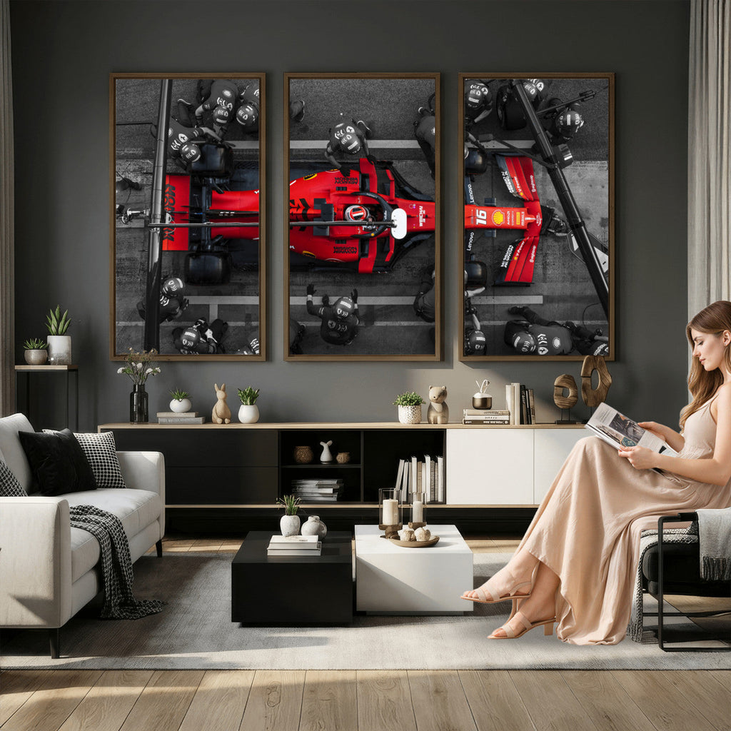 Ferrari Pit Stop Canvas Wall Art | Precision and Speed