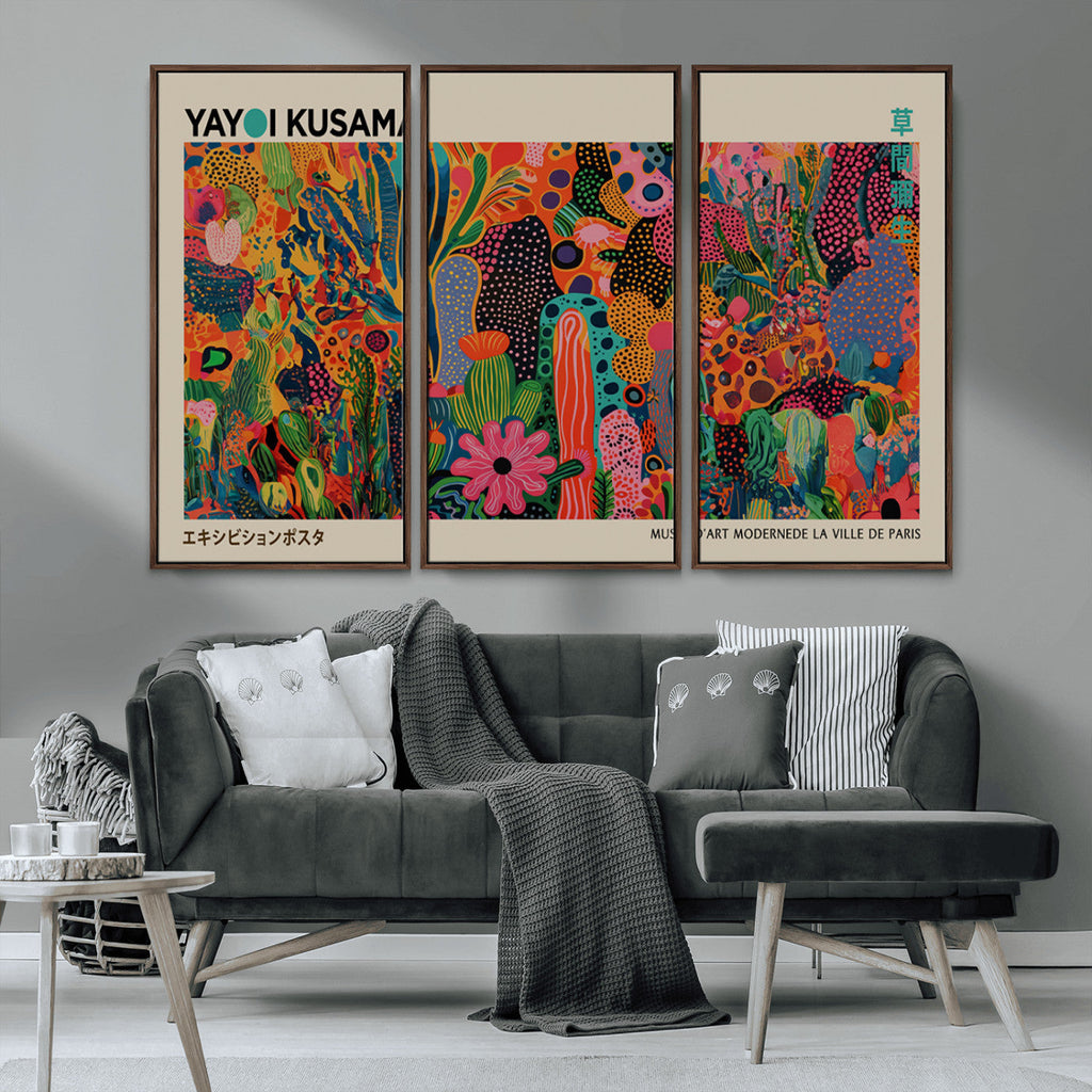 Framed Yayoi Kusama 1986 Wall Art Print | Japanese Wall Art, Wabi Sabi Abstract Landscape