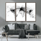 Abstract World Map Wall Art | Framed Geometric Line Canvas