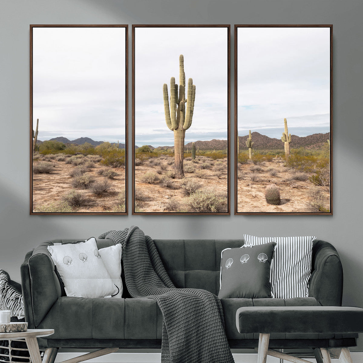 Saguaro Cactus Wall Art | Framed Desert Canvas Artwork