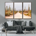 Desert Cactus Wall Art | Framed Southwestern Canvas Artwork
